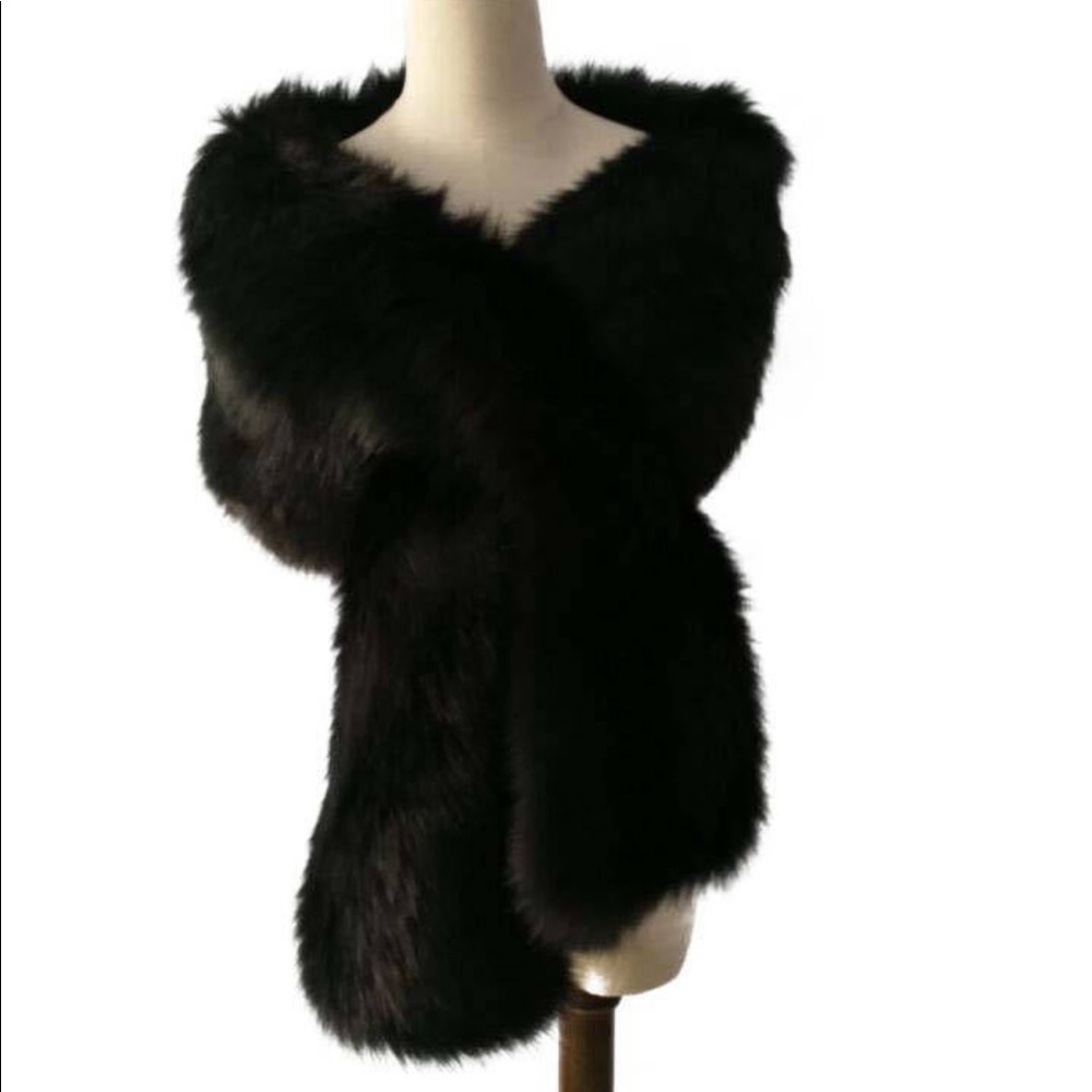 Black fur shawl